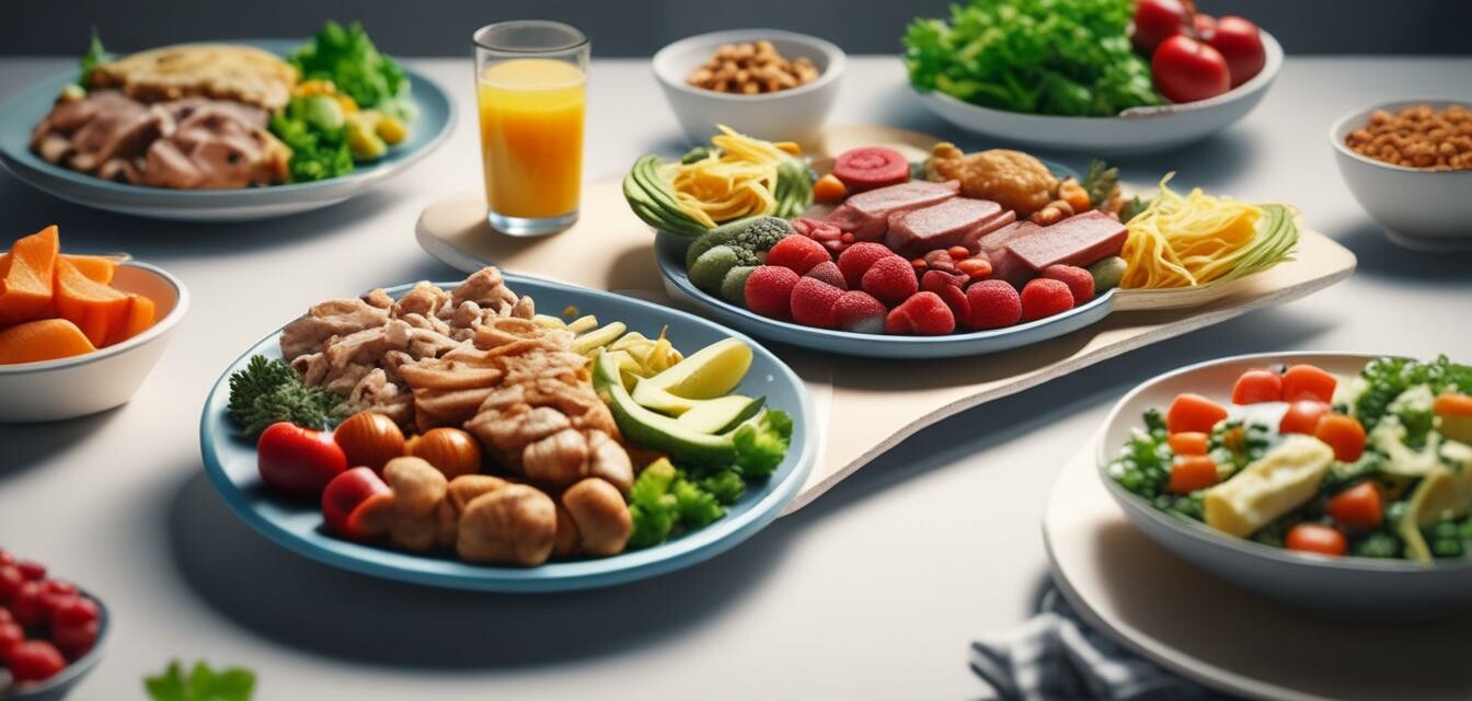 A balanced plate of nutritious foods highlighting healthy eating